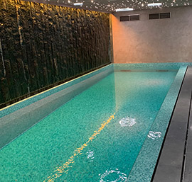 Indoor Swimming Pool bauen Sylt, aus Naturstein